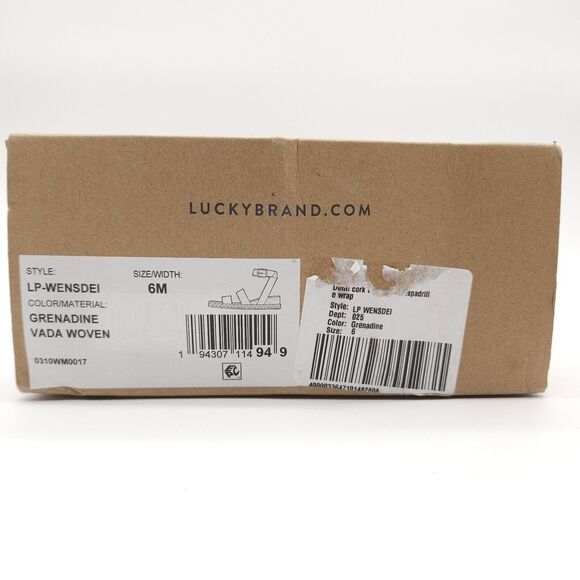 Lucky Brand Wensdei Womens 6M Coral Vada Woven Strappy Espadrille Sandal Strappy - Picture 8 of 8